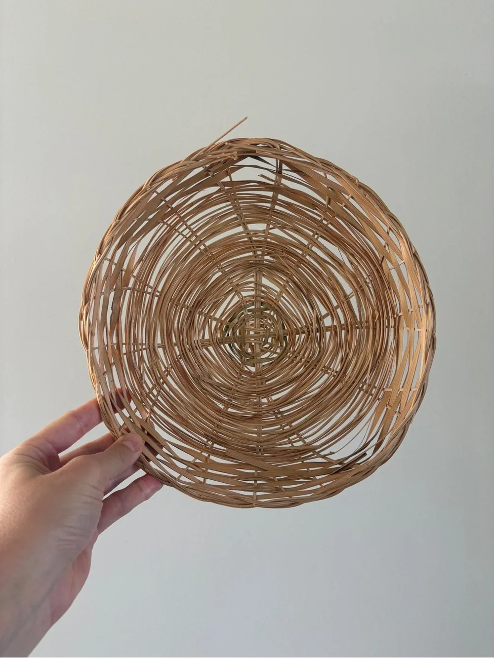 6 Rustic Wicker Basket Plates Rattan Flat Chargers Basket Wall Collage Vintage
